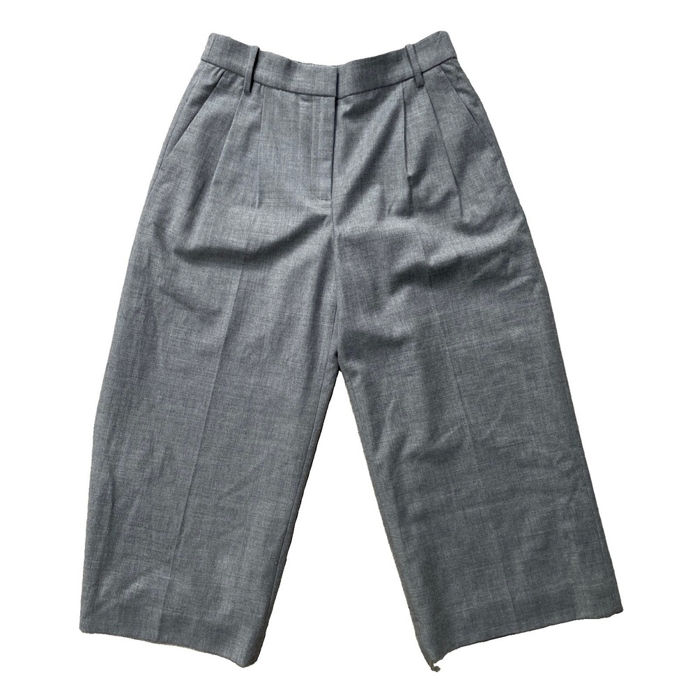 J.Crew Women's Size 4 Wool Blend Culotte Wide Leg Cropped Pants Elastic Waist